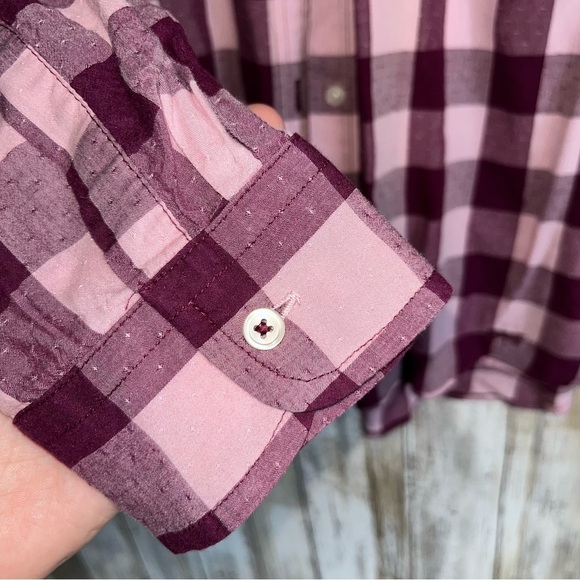 Talbots Purple Plaid Button Down - Picture 4 of 6